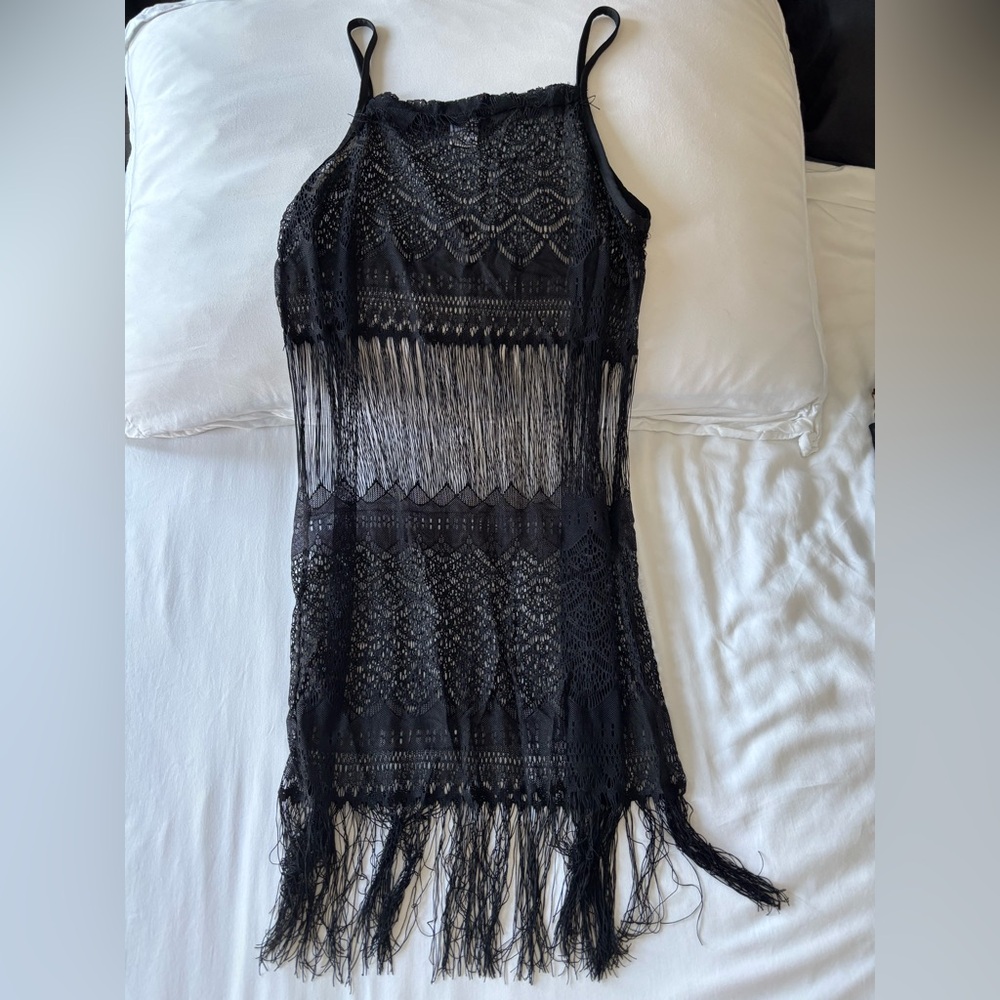 PRE-OWNED Lot of 2 Dress and Sarong Swim Coverups | Black